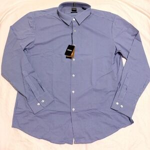 BOSS by Hugo Boss Roan Slim Fit Stretch Button-Up Shirt Polyamide Men's 3XL